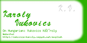 karoly vukovics business card